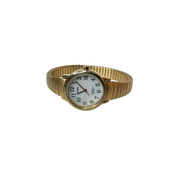 Vintage Womens Timex Indiglo WR30M Gold Tone Stretch Band Watch - Picture 7 of 7